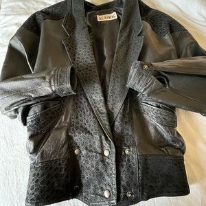 Alamos Vintage Reptile Leather Jacket - Genuine Leather